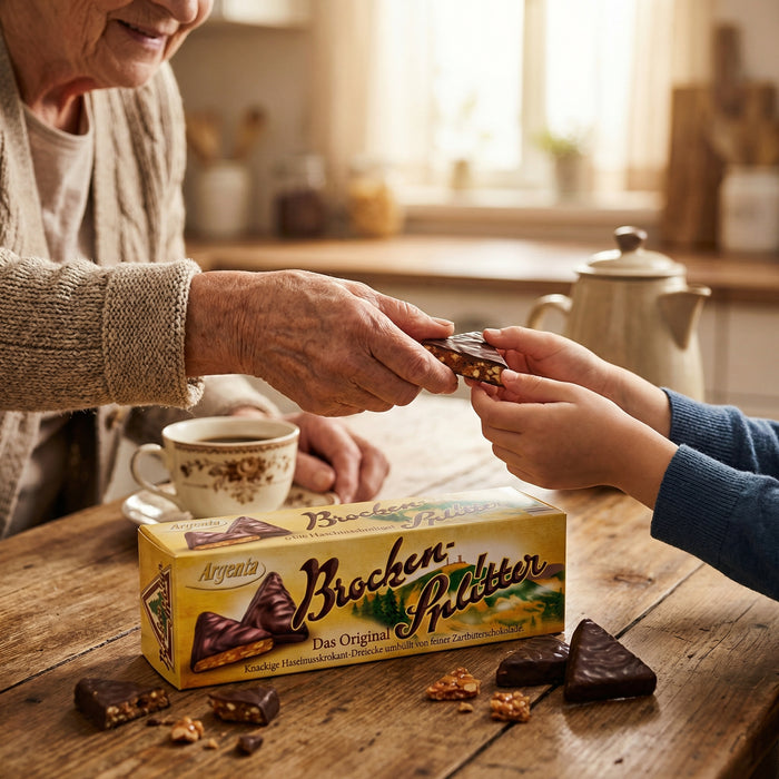 Argenta Brockensplitter mit Haselnuss – Knuspergenuss in Zartbitterform, 62,5 g