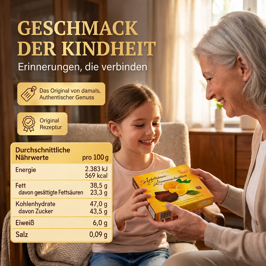 Argenta Apfelsinen- & Zitronenschnitten – fruchtig-herb in Nostalgiepackung 85 g