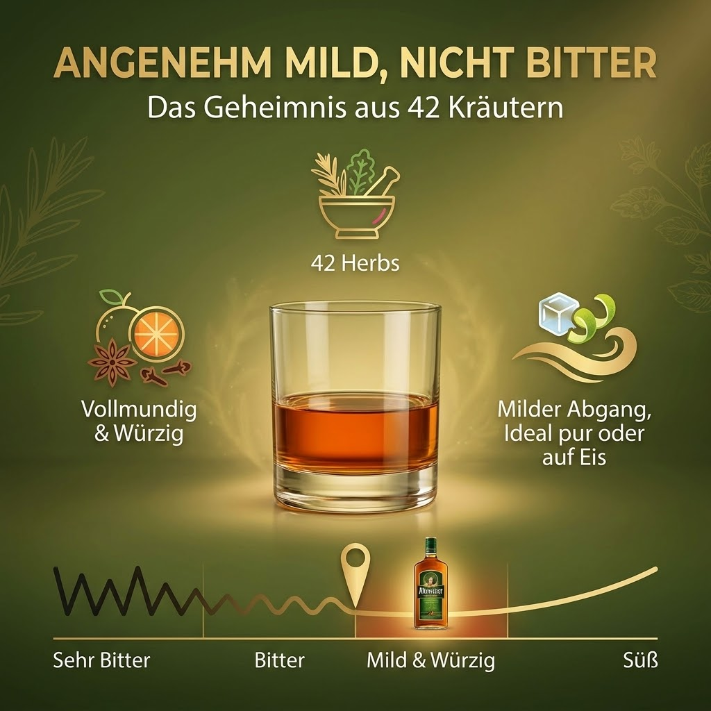 Original Altmeister Kräuterlikör aus 42 Kräutern 0,7l mit Alkoholgehalt von 32% vol.