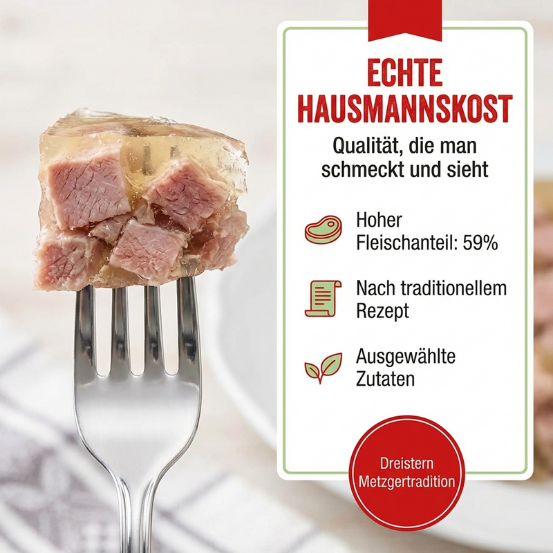 Dreistern Sauerfleisch nach Art einer Fleischsülze - frisch gekühlt sofort genießen - 250g