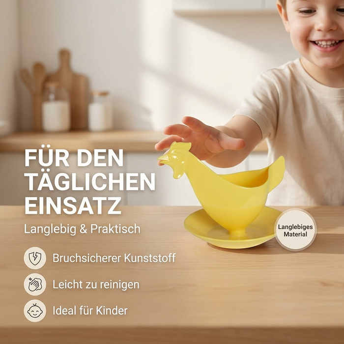 Eierbecher Huhnform gelb