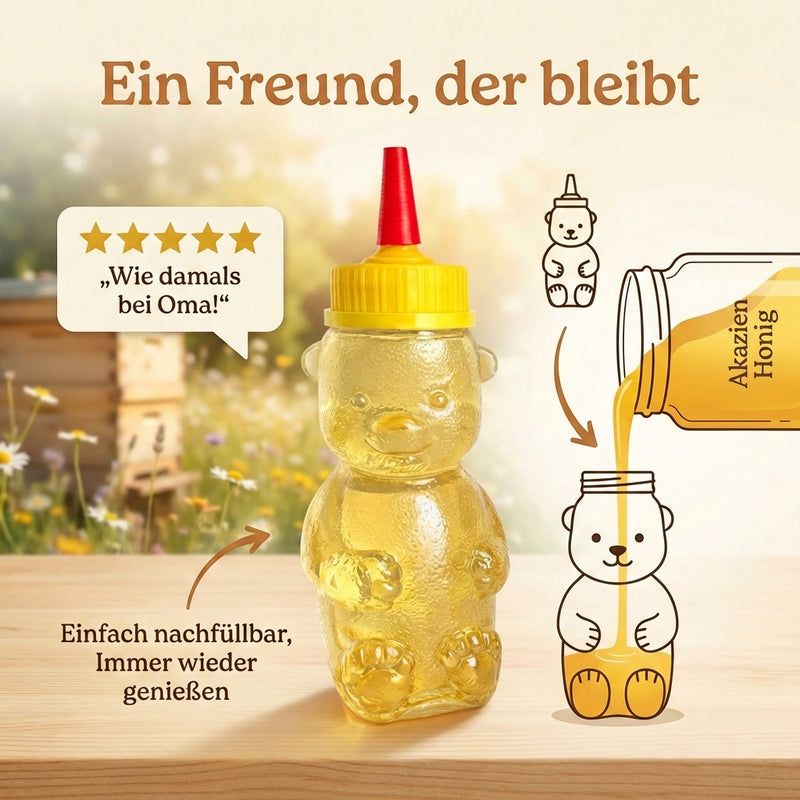 Kleiner Bär mit Honig – Akazienhonig naturbelassen & ungefiltert, 250 g