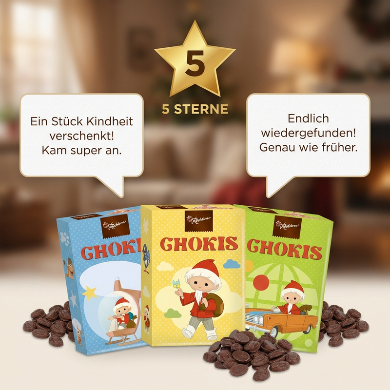 Chokis - Sandmann Vollmilch-Schokolade-Bohne mit Tiermotiven - Rotstern 50g
