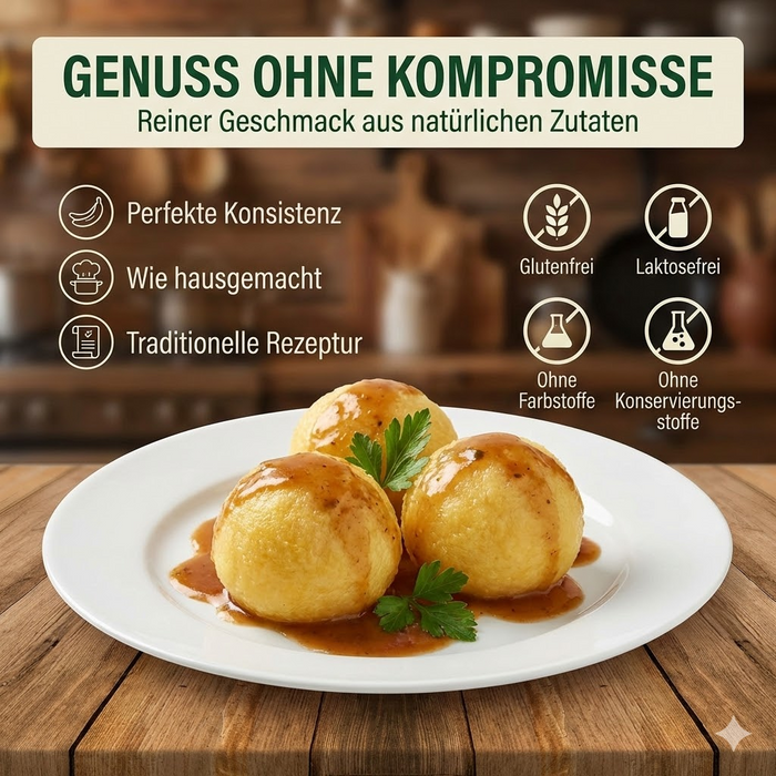 Werner’s Klöße halb & halb – 8 Stück - glutenfrei - Natur pur - schnell zubereitet