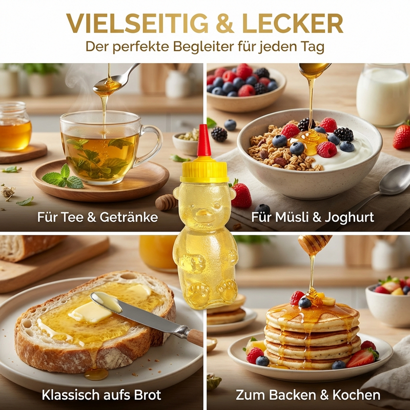 Kleiner Bär mit Honig – Akazienhonig naturbelassen & ungefiltert, 250 g
