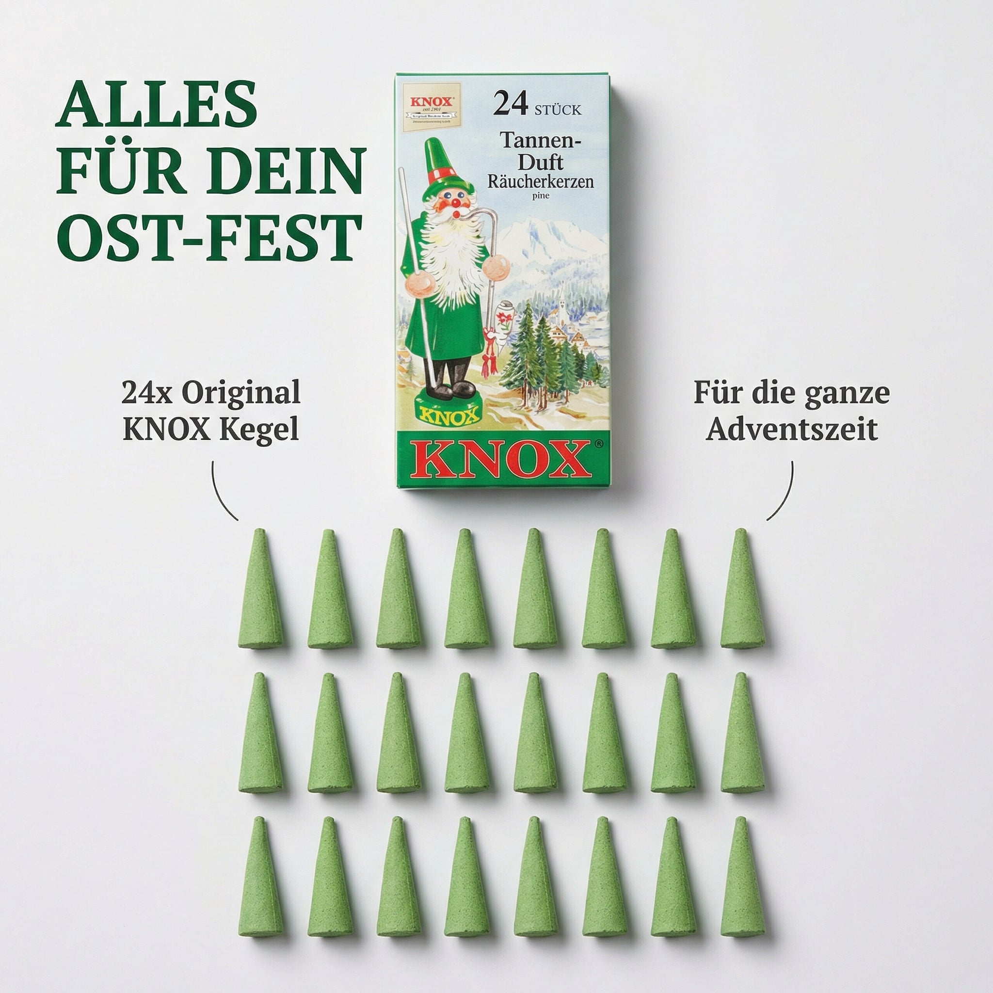 Knox Räucherkerzen mit Tannenduft - 24 Stück