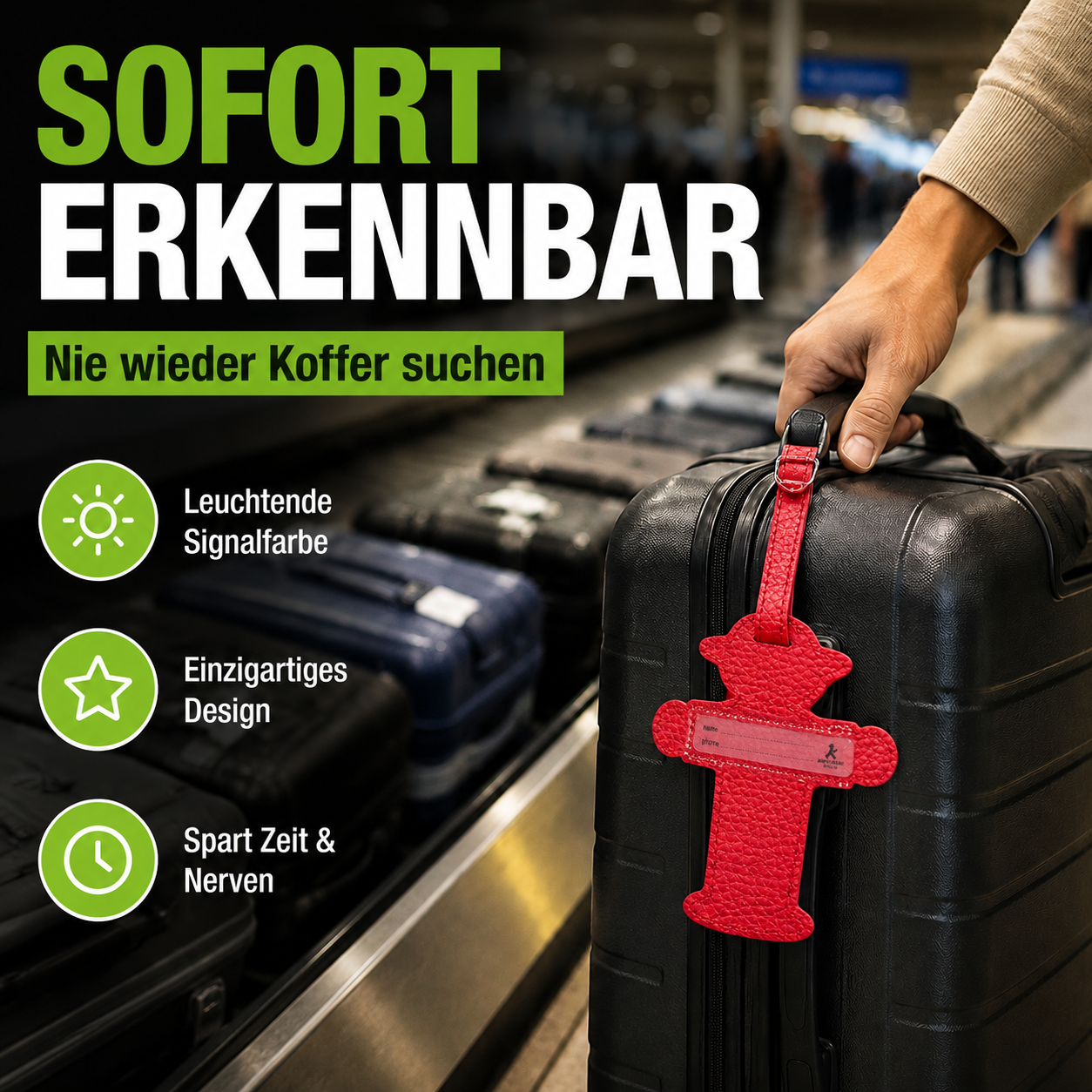Kofferanhänger rot Steher Ampelmännchen
