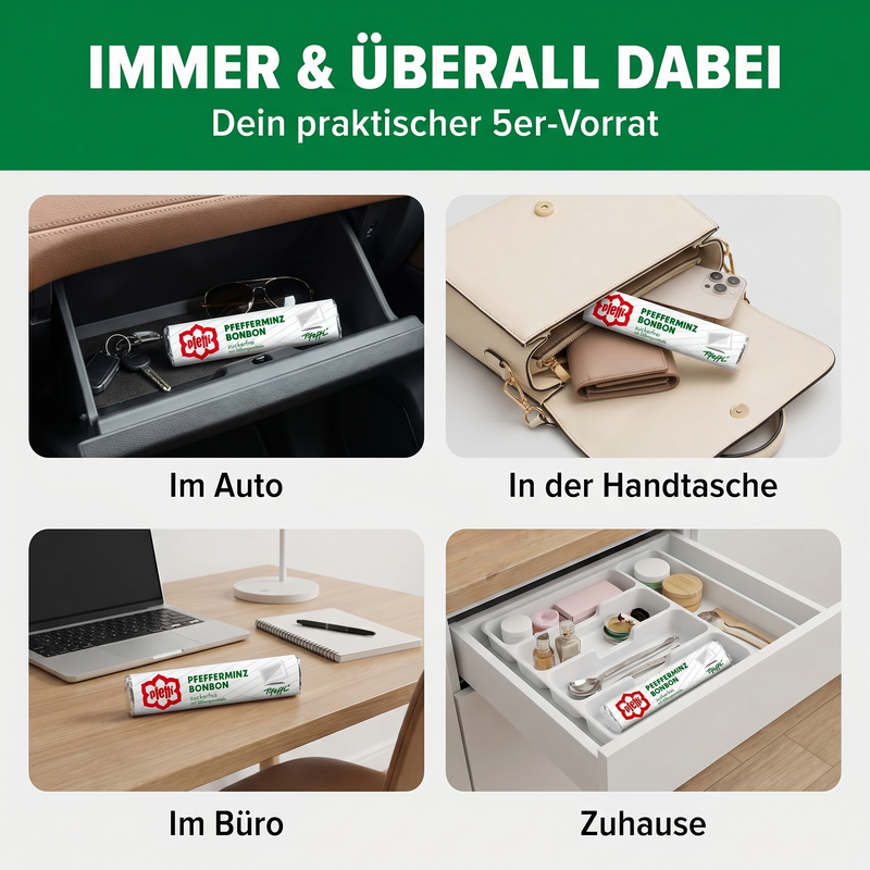 Pfeffi Pfefferminzbonbon zuckerfrei mit Süßungsmitteln 5er Pack