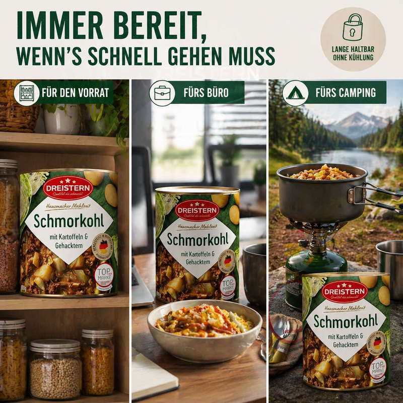 Dreistern Schmorkohl mit Kartoffeln und Gehacktem 800g