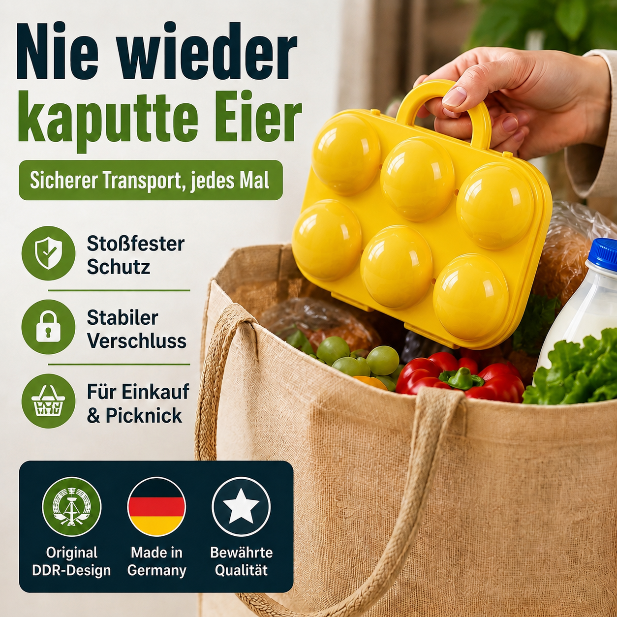 Eierträger 6er in Gelb