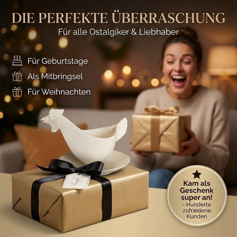 Eierbecher Huhnform weiß