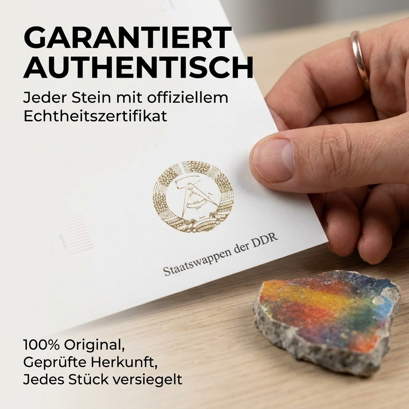 Original Berliner Mauer-Stein ca, 10 cm – Sammlerstück mit Zertifikat & Siegel – Historisches Souvenir aus deutscher Geschichte