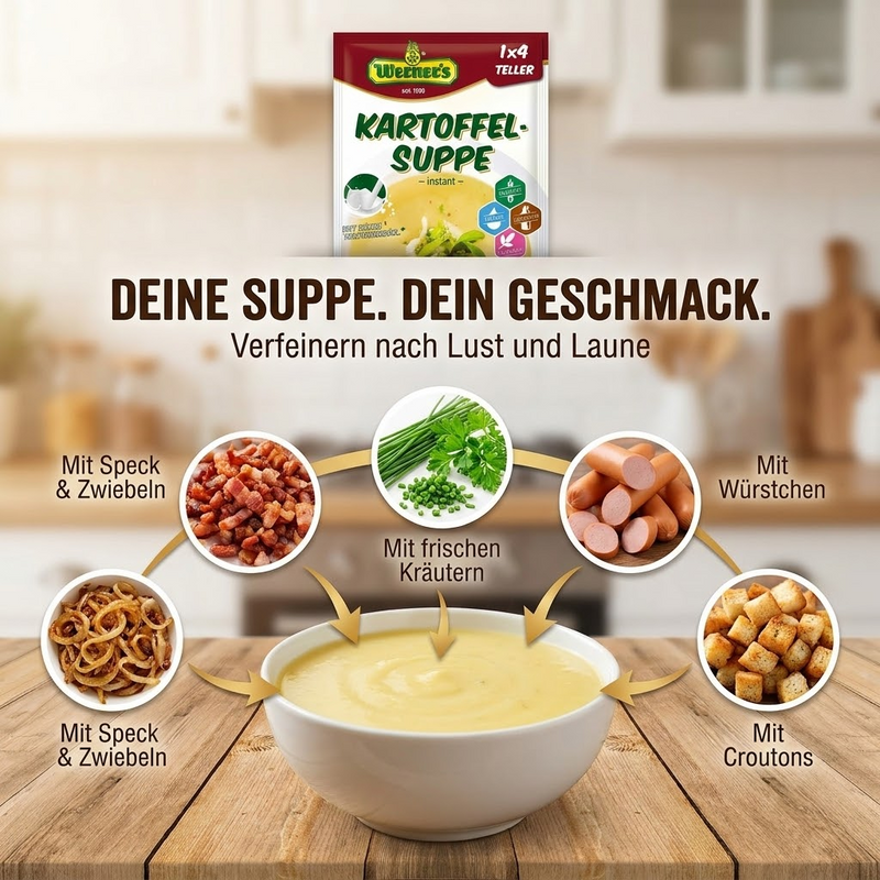 Werner Kartoffelsuppe, 4 Teller