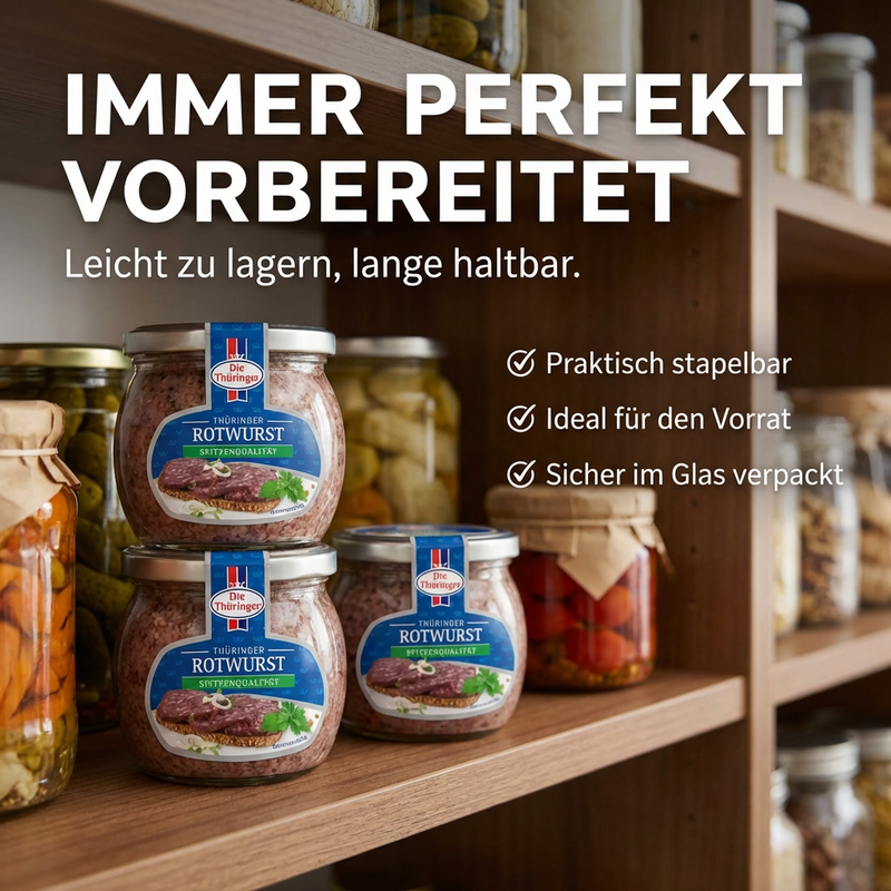 Die Thüringer Rotwurst im Schraubglas - herzhaft, traditionell, streichzart - 300g