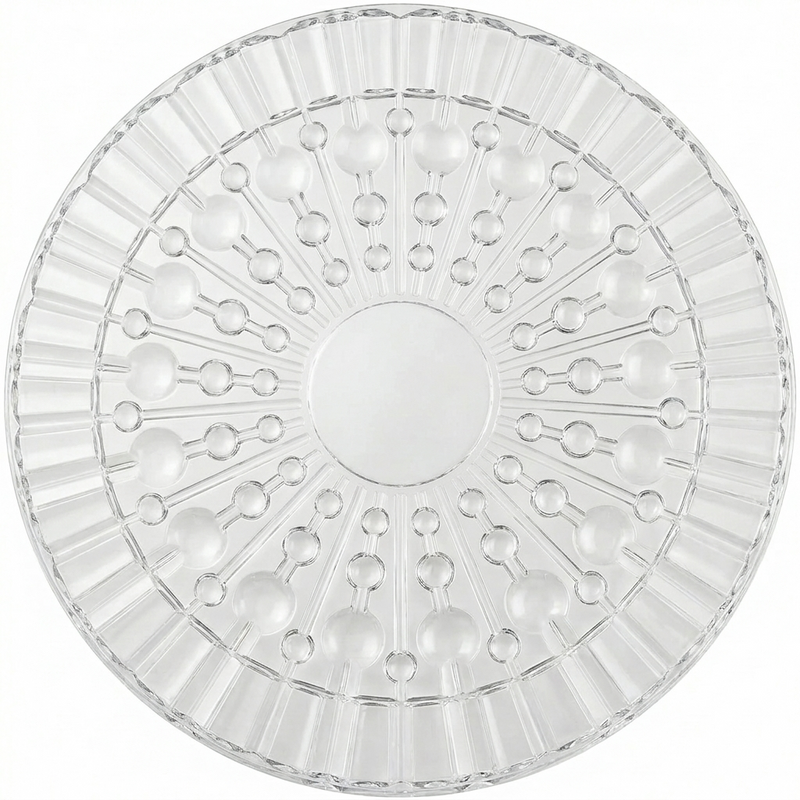 Sonja PLASTIC klassische Tortenplatte "Erika" Ø29cm rund mit charakteristischen retro Muster