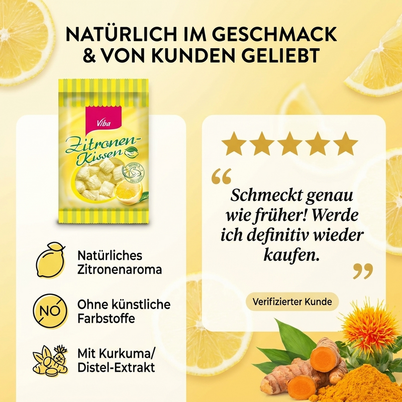 Viba Zitronen Kissen 90g, mürbe & fruchtiger Zitronengeschmack