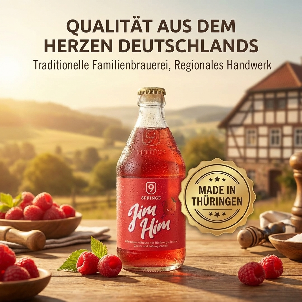 Neunspringer JimHim 0,33l – Die kalorienarme Himbeerbrause