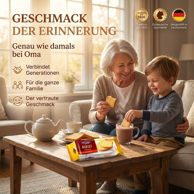 Neukircher Biskuit Classic – kross gerösteter Biskuit mit Tradition seit 1900, 75 g