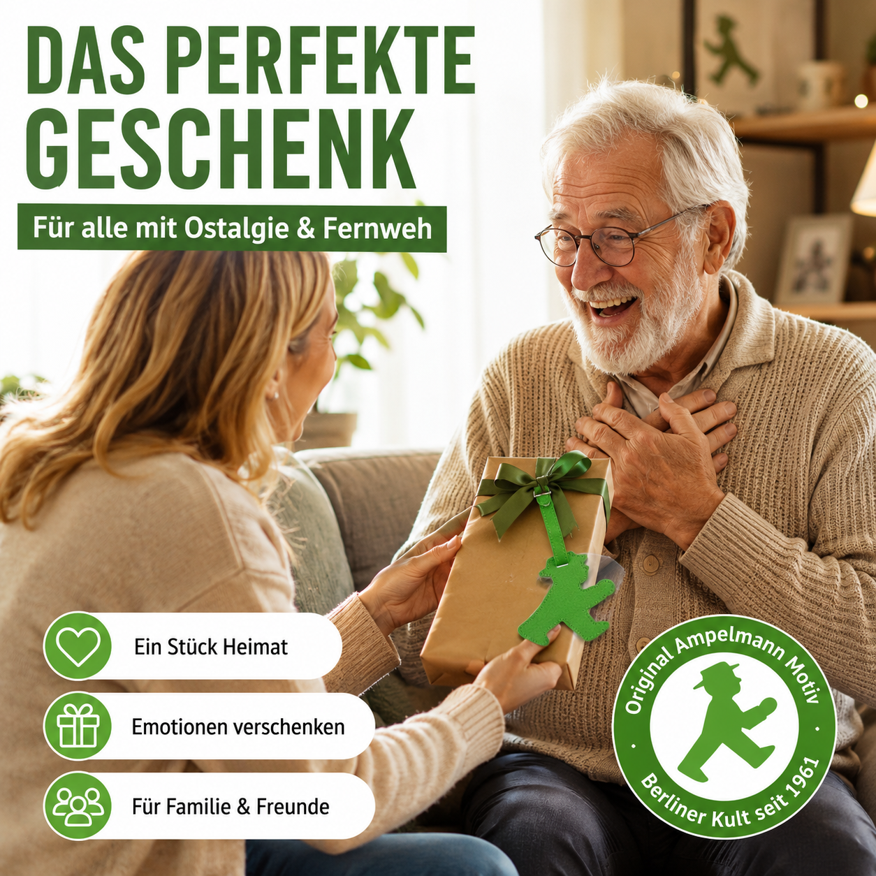 Kofferanhänger grün Geher Ampelmännchen