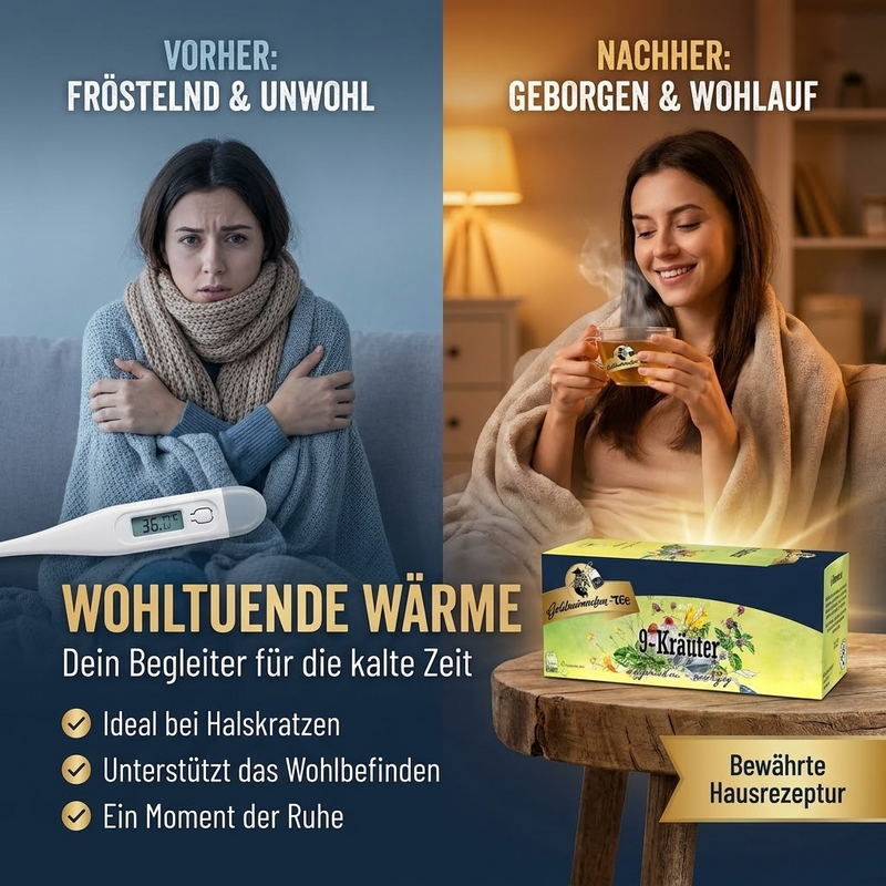 Goldmännchen Tee 9-Kräuter mit Echinacea – Kräutertee, 20 Teebeutel - angenehm würzig