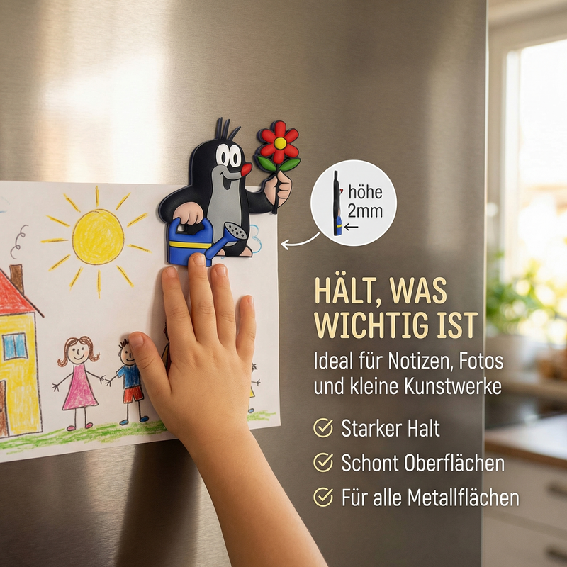 3D Magnet - kleiner Maulwurf als Gärtner