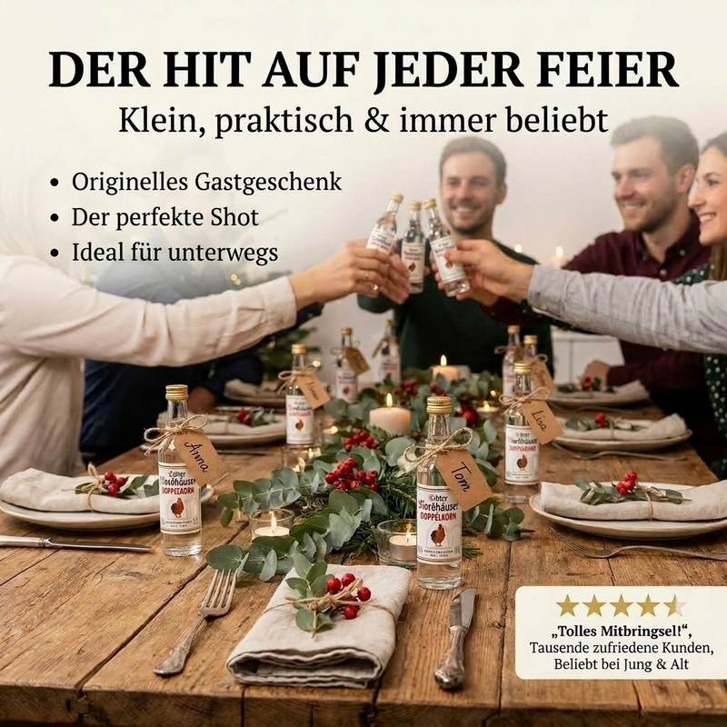 Echter Nordhäuser Doppelkorn 0,04 l, 38% vol. Roggenkorn aus Nordhausen
