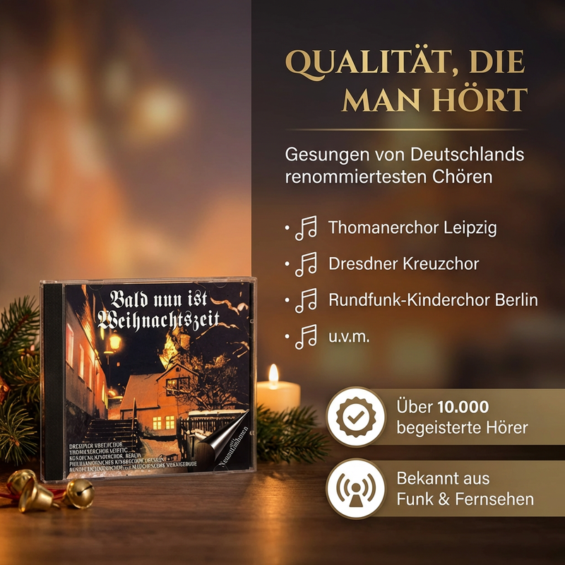 CD - Bald nun ist Weihnachtszeit - mit Neuaufnahmen - 20 Titel u.a mit dem Kreuzchor & Thomaner-Chor