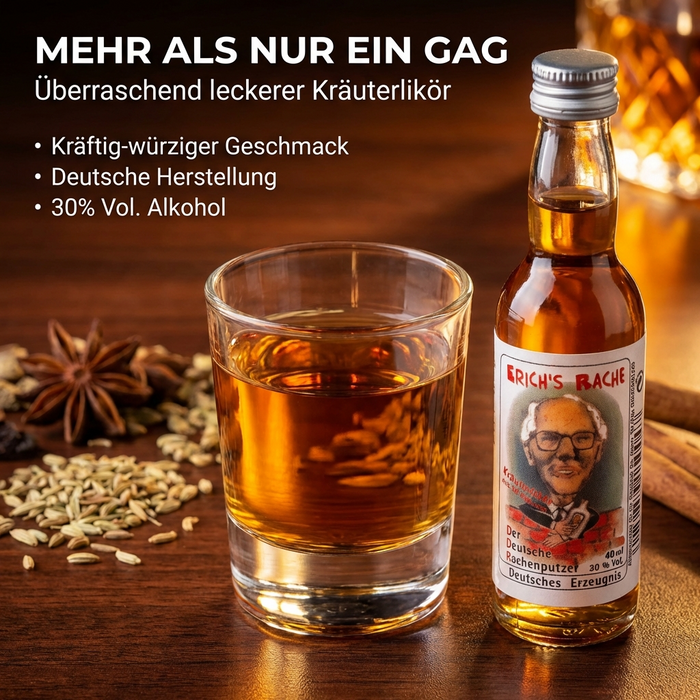 Halbbitter Erichs Rache 40ml - Kräuterlikör aus 56 Kräutern 30% vol.