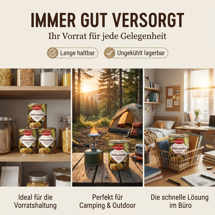 Dreistern 2 Kohlrouladen handgewickelt in Sauce - einfach erwärmen & schmecken lassen - 800g