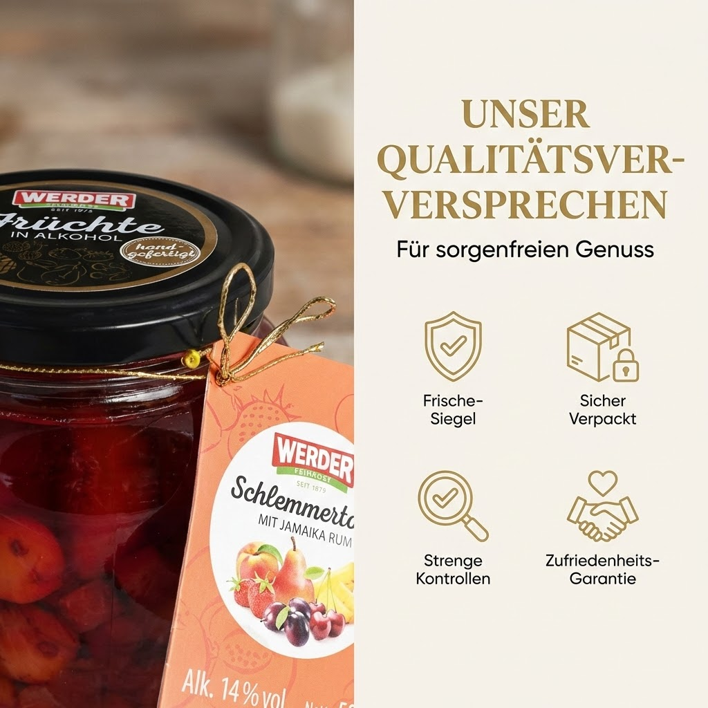 Werder Schlemmer-Rumtopf mit Jamaika Rum 14% vol. 250g Frucht - handgefertigt