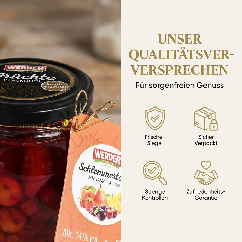 Werder Schlemmer-Rumtopf mit Jamaika Rum 14% vol. 250g Frucht - handgefertigt