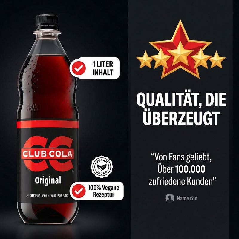 Club Cola 1L - Inkl. Pfand - Cola-Geschmack mit leichter Koffein-Note - der Klassiker mit Kultstatus