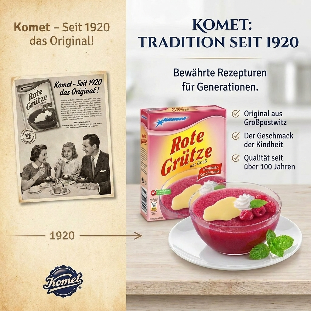 Komet Rote Grütze mit Grieß - Himbeer 50g