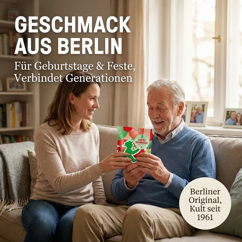 10x Ampelmann Fruchtgummis / Haribo Gummibärchen, 160g Kirsche & Waldmeister
