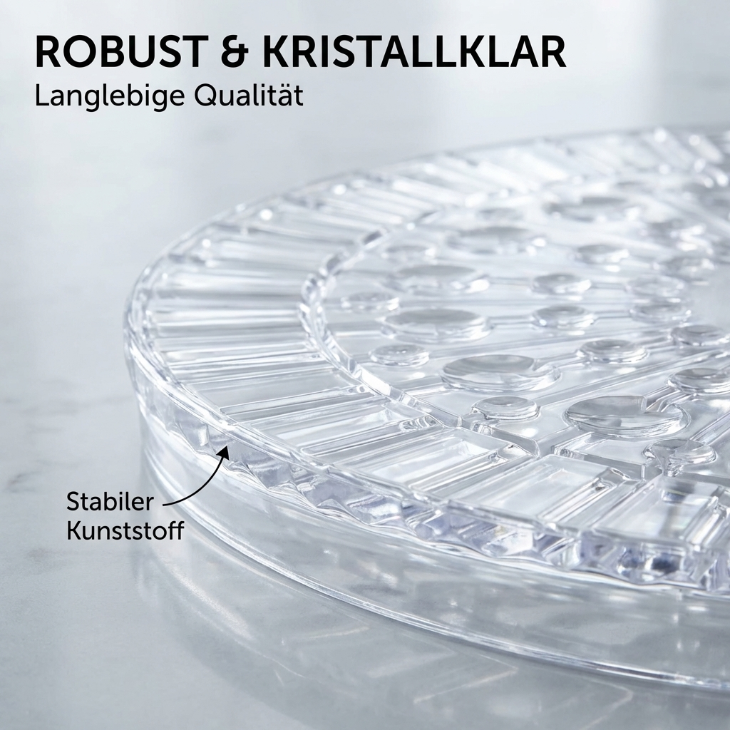 Sonja PLASTIC klassische Tortenplatte "Erika" Ø29cm rund mit charakteristischen retro Muster