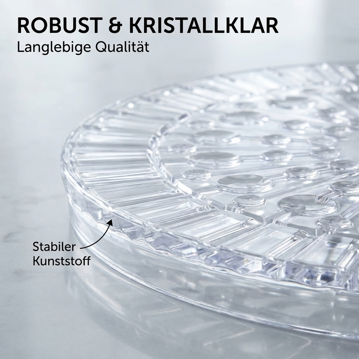 Sonja PLASTIC klassische Tortenplatte "Erika" Ø29cm rund mit charakteristischen retro Muster