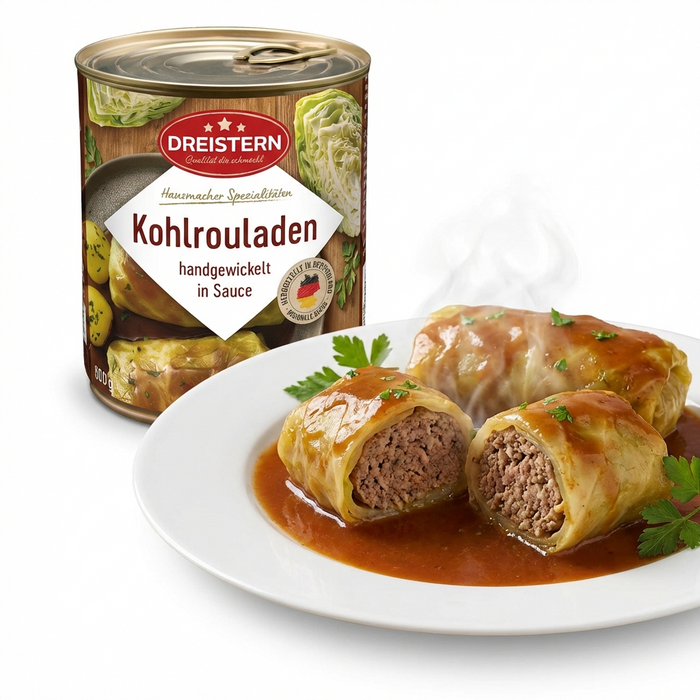 Dreistern 2 Kohlrouladen handgewickelt in Sauce - einfach erwärmen & schmecken lassen - 800g