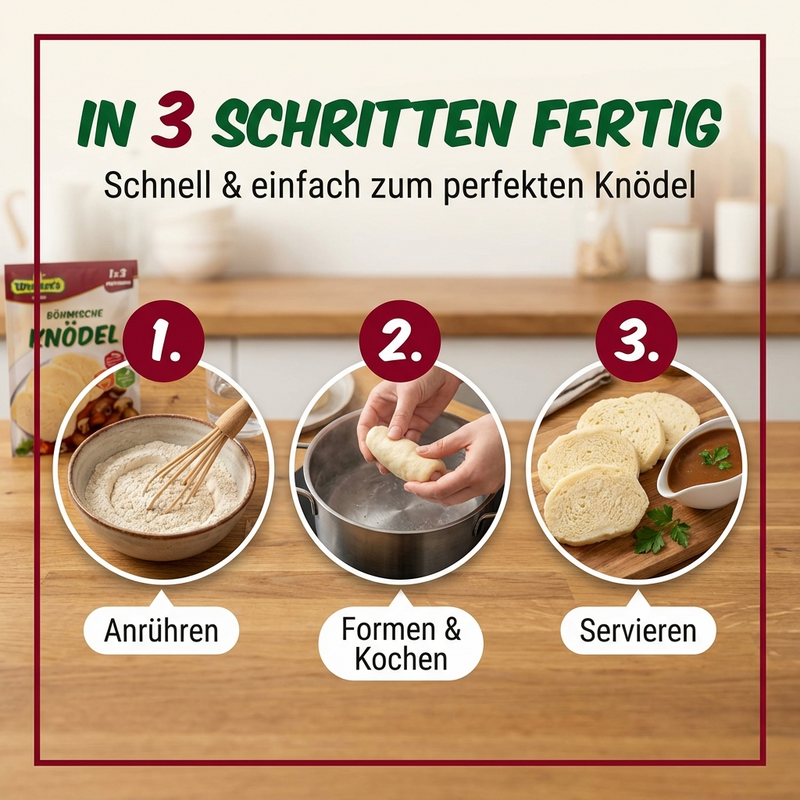 Werner's Böhmische Knödel - 3 Portionen Fertigmehlmischung -  Originalrezept aus Österreich