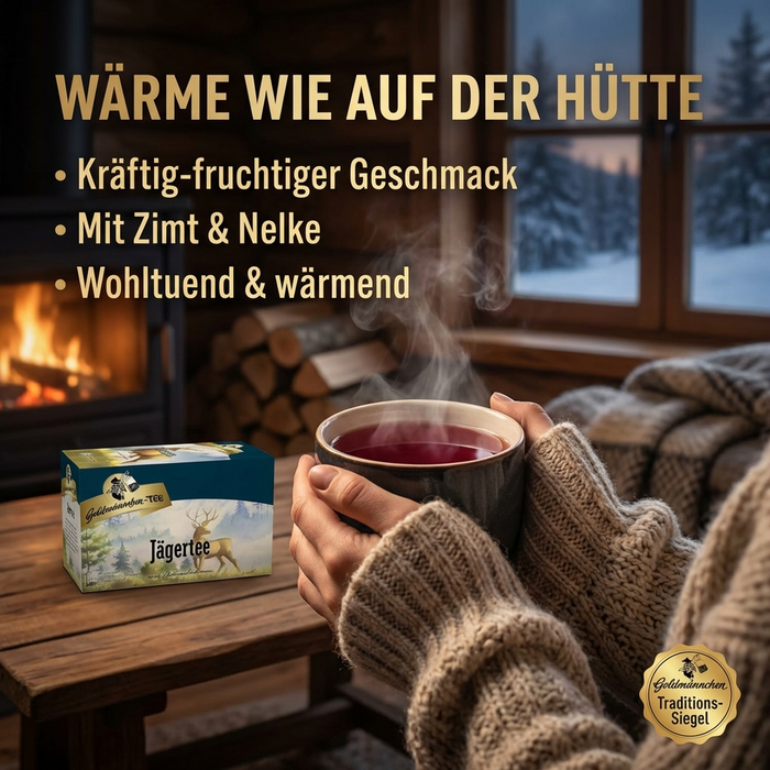 Goldmännchen Tee Jägertee mit Holunderbeeren – aromatisierter Früchtetee, 20 einzelne Teebeutel