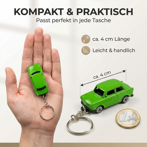 Grüner Trabi Schlüsselanhänger - Ostalgie-Kult am Schlüsselbund