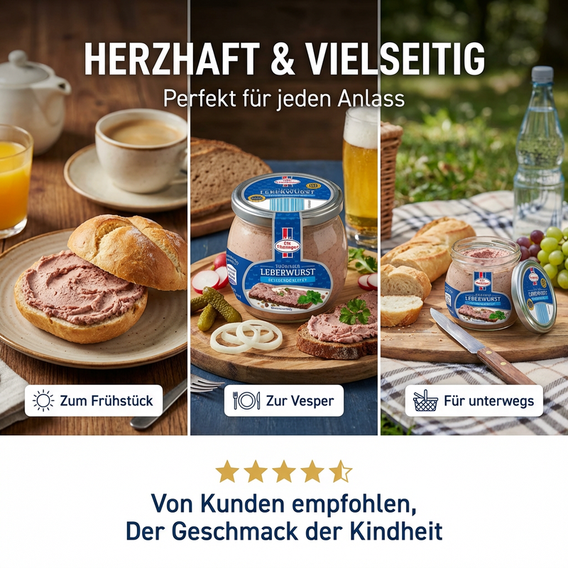 Thüringer Leberwurst 130g mit traditionellen Gewürzen