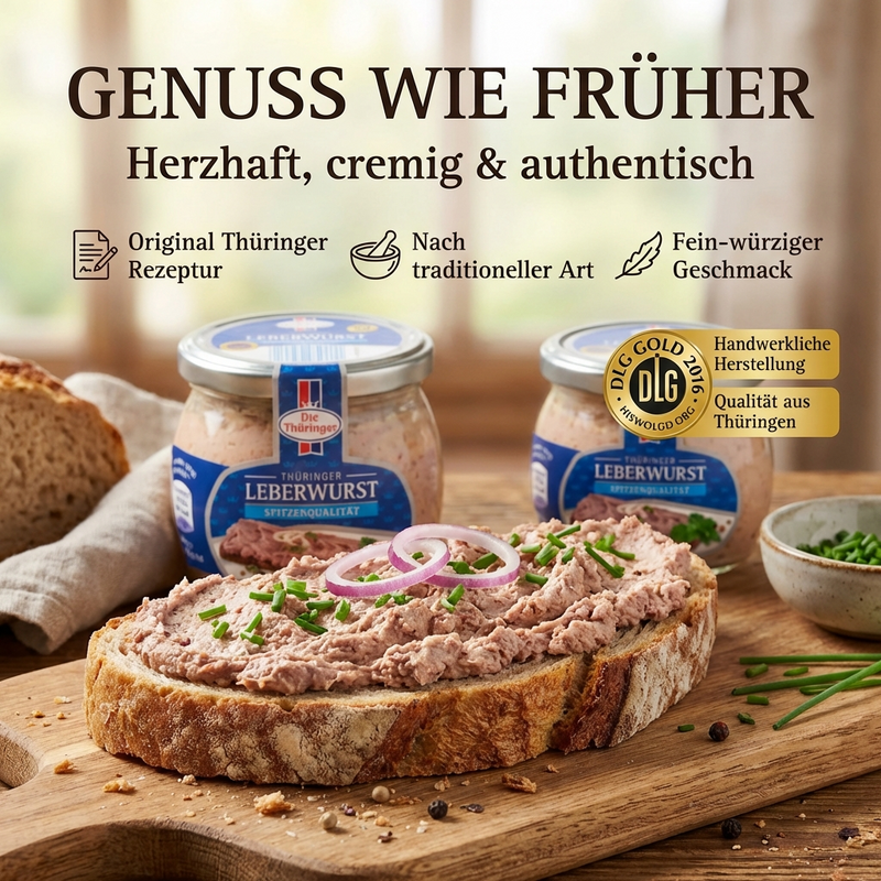 Thüringer Leberwurst 130g mit traditionellen Gewürzen