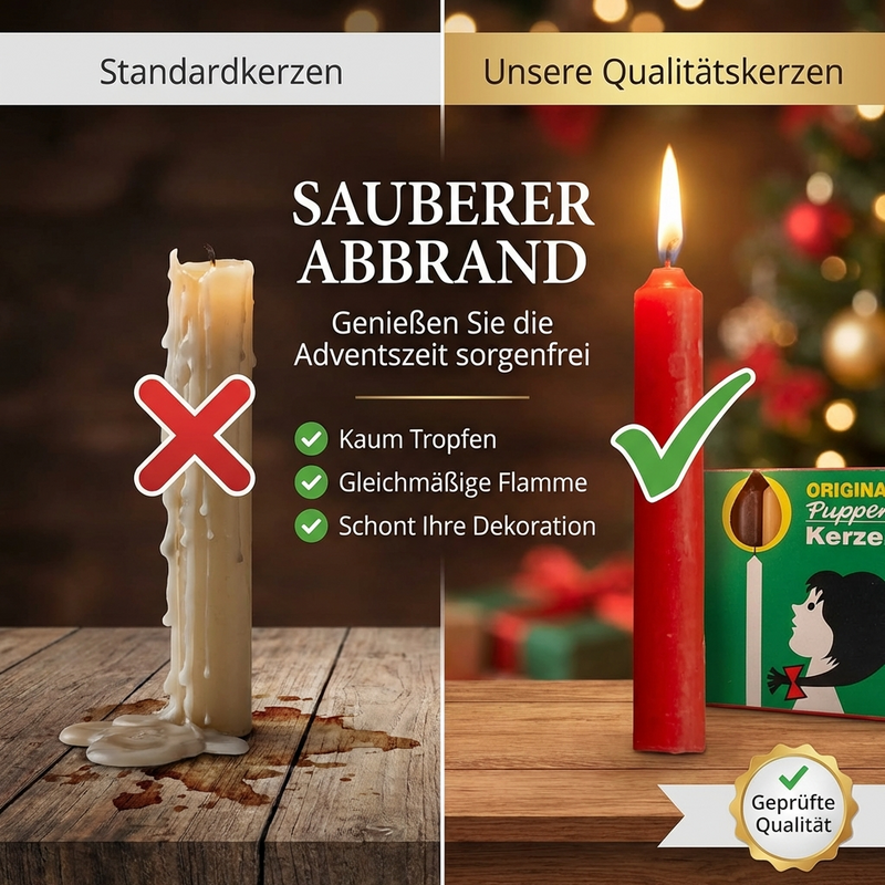 Christbaumkerzen Puppenkerzen - bunt, 20 Stk - 7x1 cm  für Weihnachtspyramide, Krippe und Christbaum