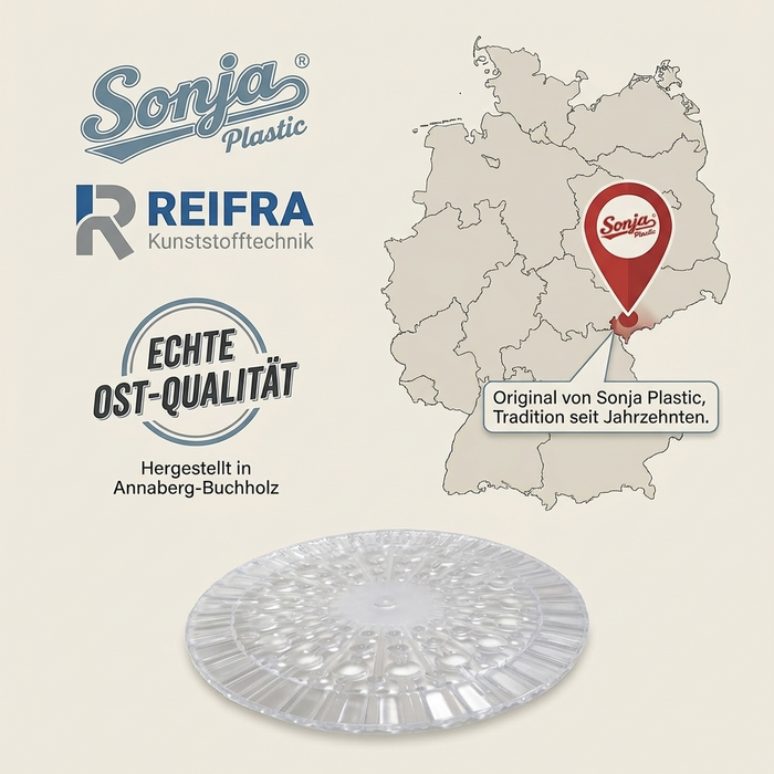 Sonja PLASTIC klassische Tortenplatte "Erika" Ø29cm rund mit charakteristischen retro Muster