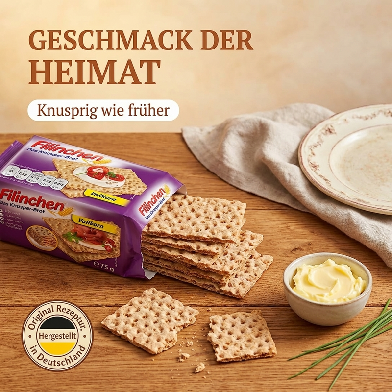 Filinchen Vollkorn - das Knusper-Brot laktosefrei & zuckerarm - gut bekömmlich 75g