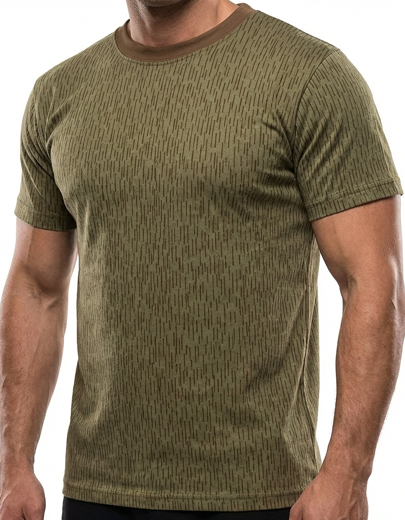 T-Shirt im NVA-Look mit Streifen - 100% Baumwolle - unisex