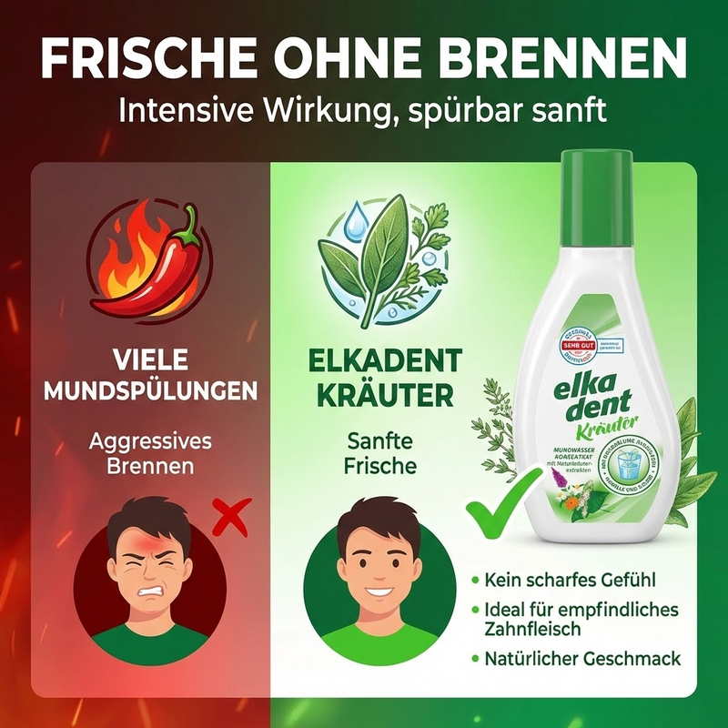 Elkadent Mundwasser - Kräuter, 125 ml