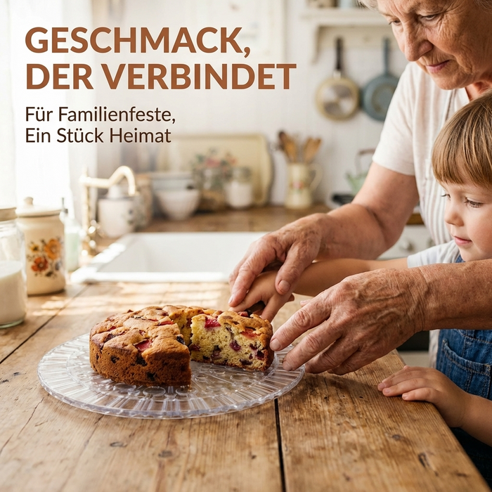 Sonja PLASTIC klassische Tortenplatte "Erika" Ø29cm rund mit charakteristischen retro Muster