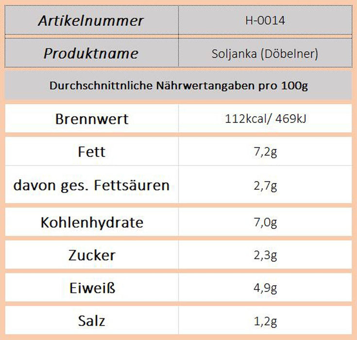 Soljanka (Döbelner) - Ossiladen I Ostprodukte Versand