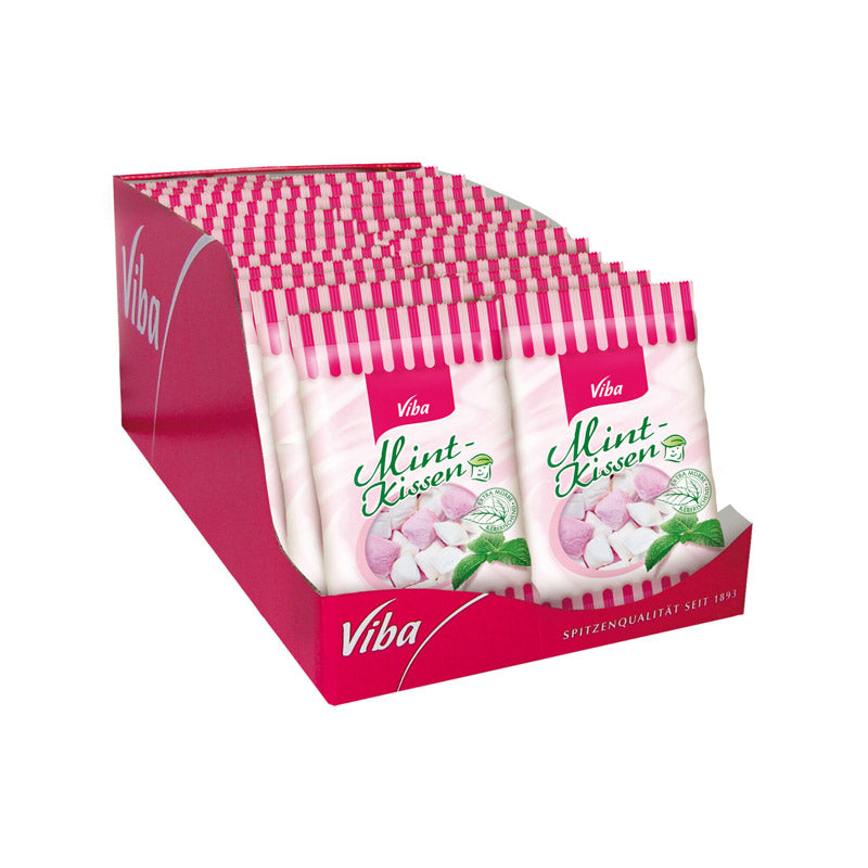 Viba Mint-Kissen 90 g – Extra mürbe Pfefferminzbonbons mit erfrischender Minznote, Zuckerkissen